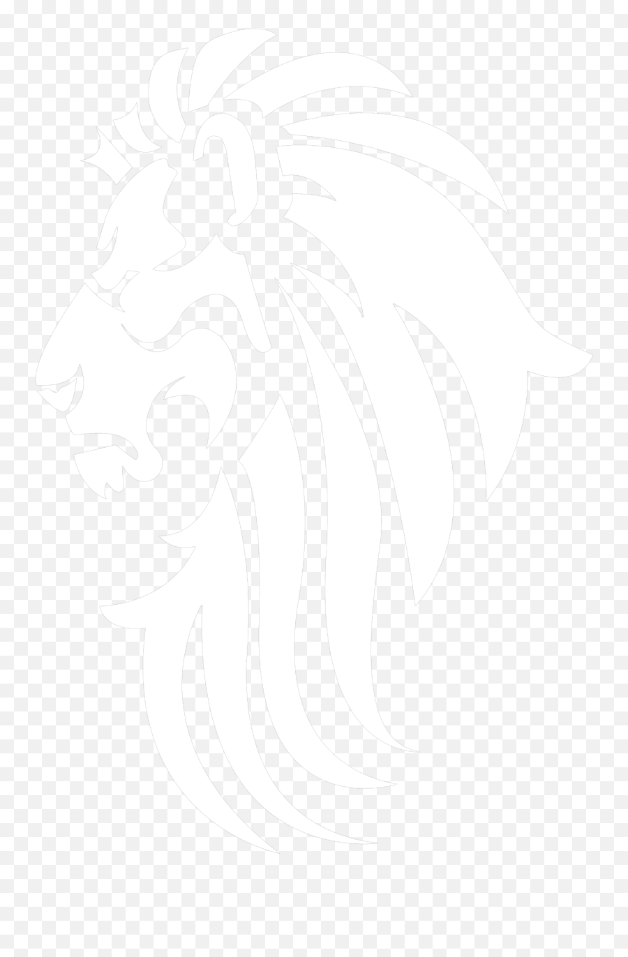 White Lion Head Clip Art - Vector Clip Art Drawing Black And White Lion Png,Lion Head Transparent