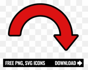 Free Down Curved Arrow Icon Symbol - Youtube Aesthetic png