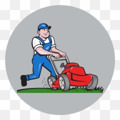 Prompt Lawn Mowing Call 0493 125 855 Caboolture Caloundra - Cartoon Mower Man png