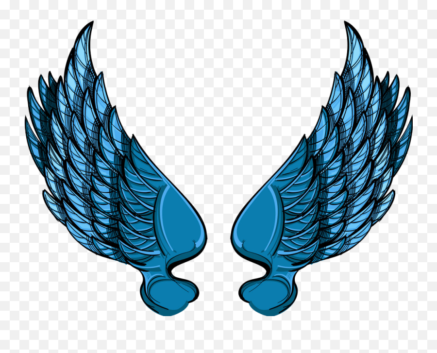 Shiny Angel Wings Png - Clipart World Blue Wings White Background,Angel Wings Icon