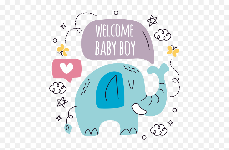Baby Shower Stickers - Free Communications Stickers Baby Boy Icon Welcome Png,Baby Shower Icon