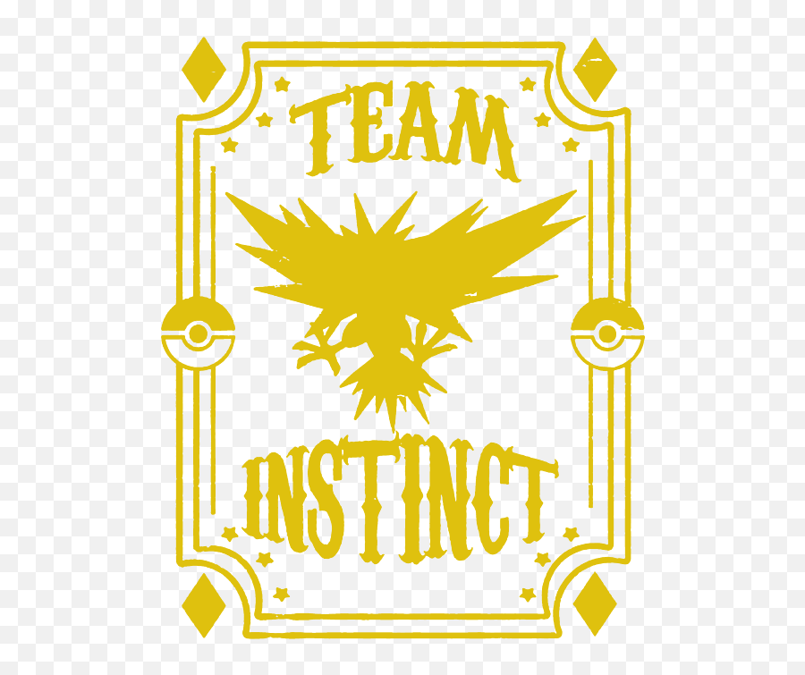 Team Instinct Yellow Gym Unisex Top Pokemon Badge - Zapdos Silhouette Png,Team Instinct Icon