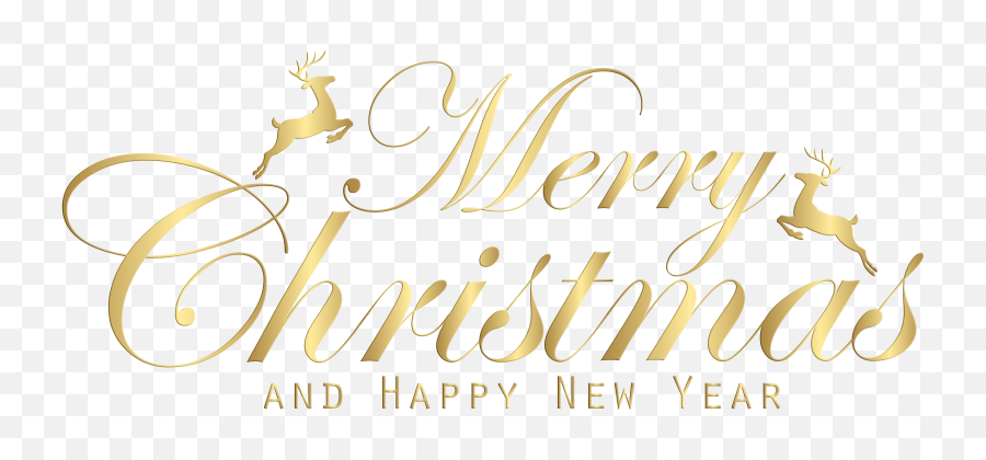 Merry Christmas And Happy New Year 2018 Png - Gold Merry Christmas Fonts,New Year 2018 Png