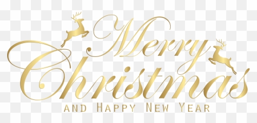 Merry Christmas And Happy New Year 2018 Png - Gold Fonts