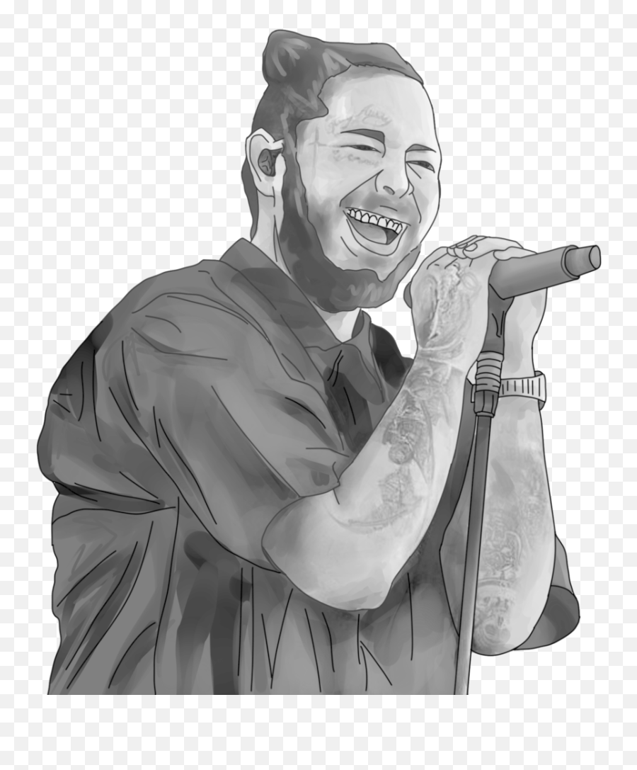 Post Malone Blends New Sounds But Bloats - Monochrome Png,Post Malone Png