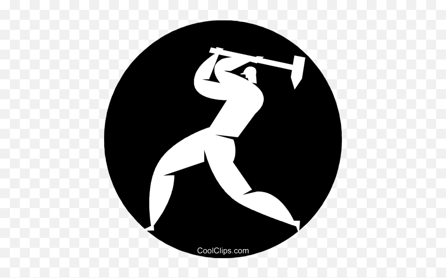 Person Using A Sledge Hammer Royalty Free Vector Clip Art - Circle Png,Sledge Hammer Png