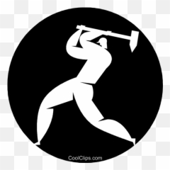 Person Using A Sledge Hammer Royalty Free Vector Clip Art - Circle png