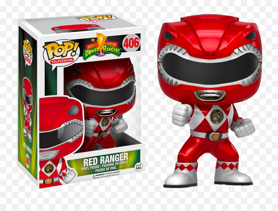 Metallic Red Ranger Action Pose Pop Vinyl Figure Power - Red Power Rangers Funko Pops Png,Red Ranger Png