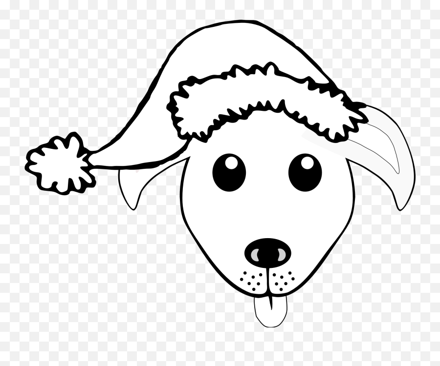 Dog Face Cartoon Grey With Santa Hat - Dog With A Santa Hat Coloring Page Png,Cartoon Santa Hat Png