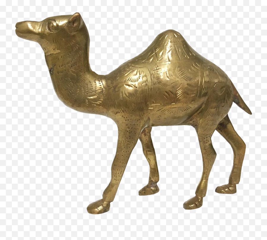 Etched Brass Camel Figurine - Arabian Camel Png,Camel Transparent