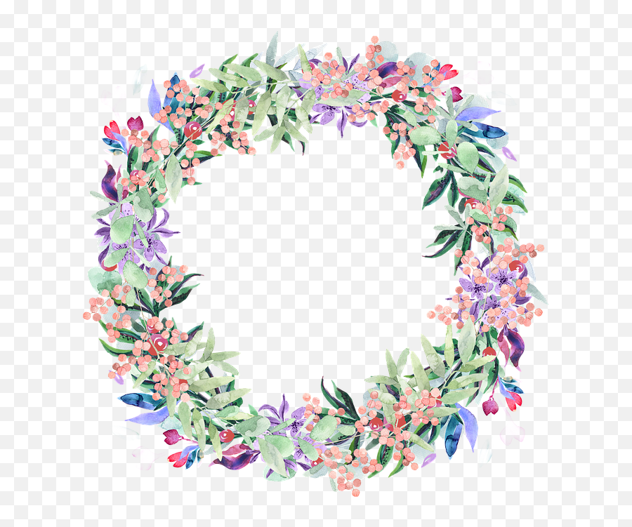 Wreath Watercolor Floral - Clear Background Watercolor Flowers Transparent Png,Floral Wreath Png