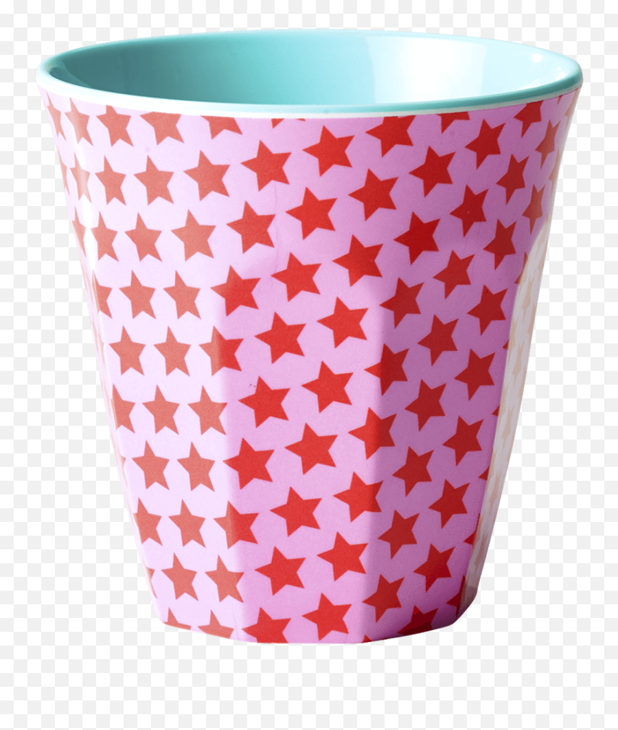Melamine Cup With Pink And Red Star Print - Two Tone Medium Rice Melamin Becher Medium Png,Red Star Png