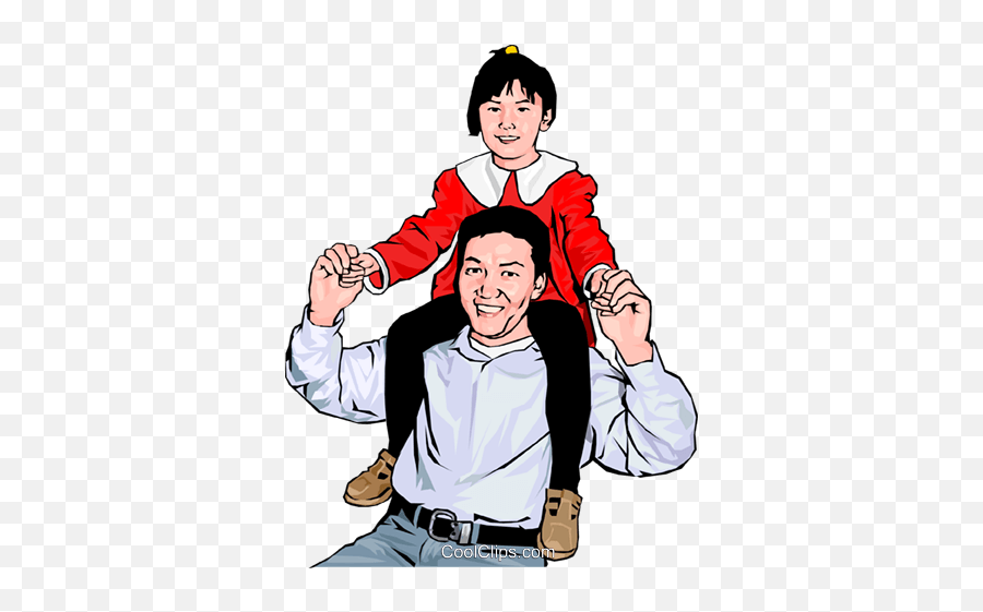 Proud Father And Child Royalty Free Vector Clip Art - My Dad Cartoon Png,Father Png