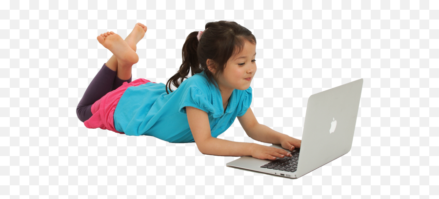 Kid - Transparent Kid On Computer,Children Png