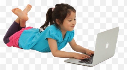 Kid - Transparent Kid On Computer,Children Png