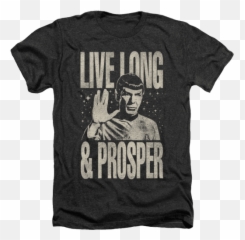 Mens Star Trek Live Long And Prosper Vintage Heather Premium Spock T - Shirt Unisex Png,Spock Png