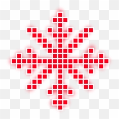 Neon Snow Snowflakes Christmas Pixel Red Wint Png