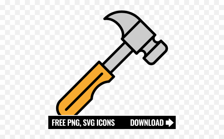 Free Hammer Icon Symbol - Emoji Png Sad Black And White,Hammer Icon Transparent