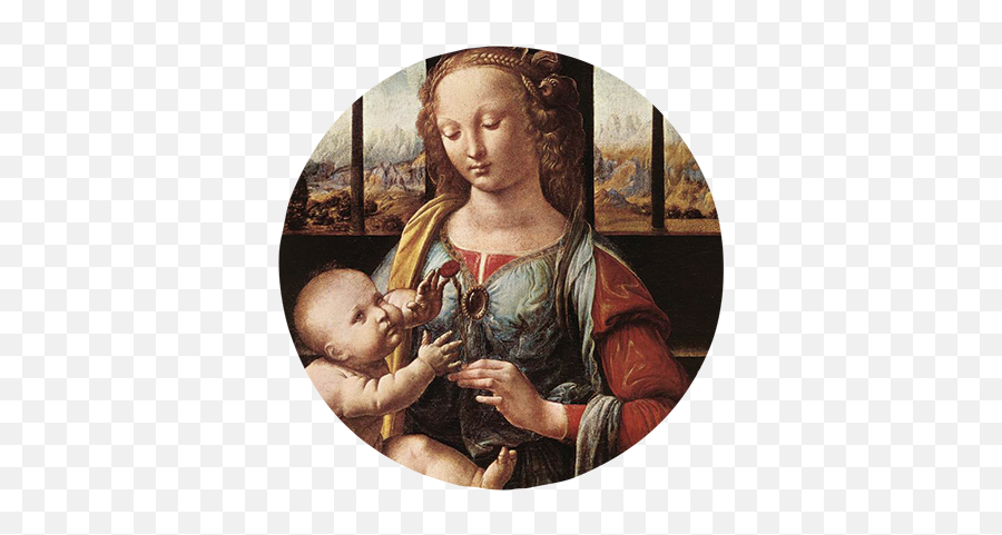 Dat Series - Da Vinci Baby Christ Paintings Png,Madonna And Child Icon