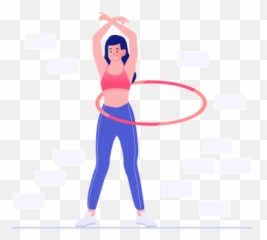 Best Premium Female Runner Wearing Smartwatch Illustration - Hula Hoop png