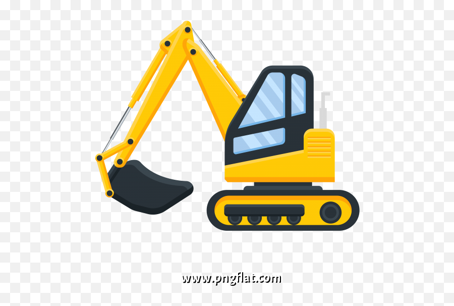 Construction Vehicle Excavator Png Flat - Excavator Png,Digger Icon