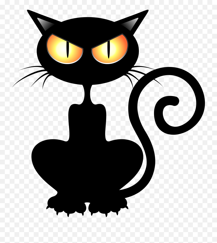 Download Black Cat Vector Png Image - Halloween Black Cat Cartoon,Black Cat Png