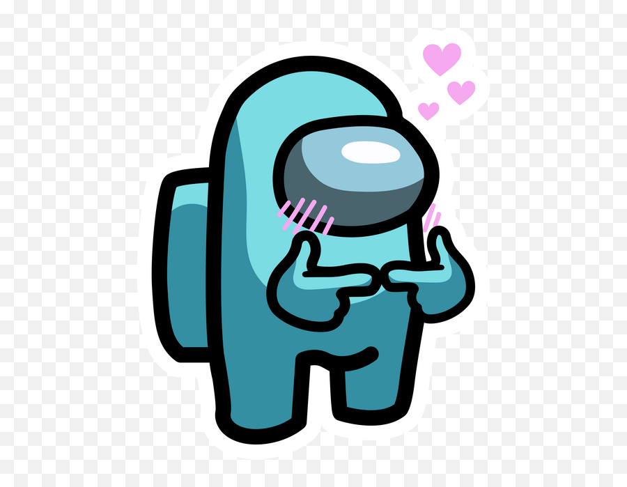 Among Us Character Fall In Love Sticker Stickers - Among Us Character Cyan With Egg Png,Mortal Kombat Folder Icon
