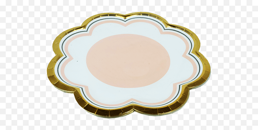 White With Gold Trim Paper Plates - Circle Png,Gold Trim Png