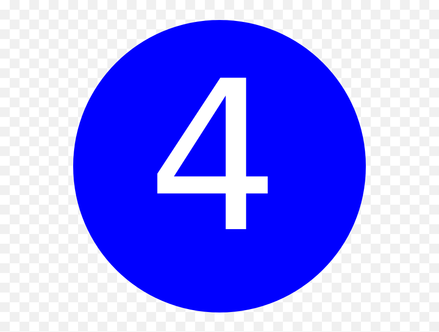 Number 4 Blue Background Clip Art - Circle Png,Number 4 Png