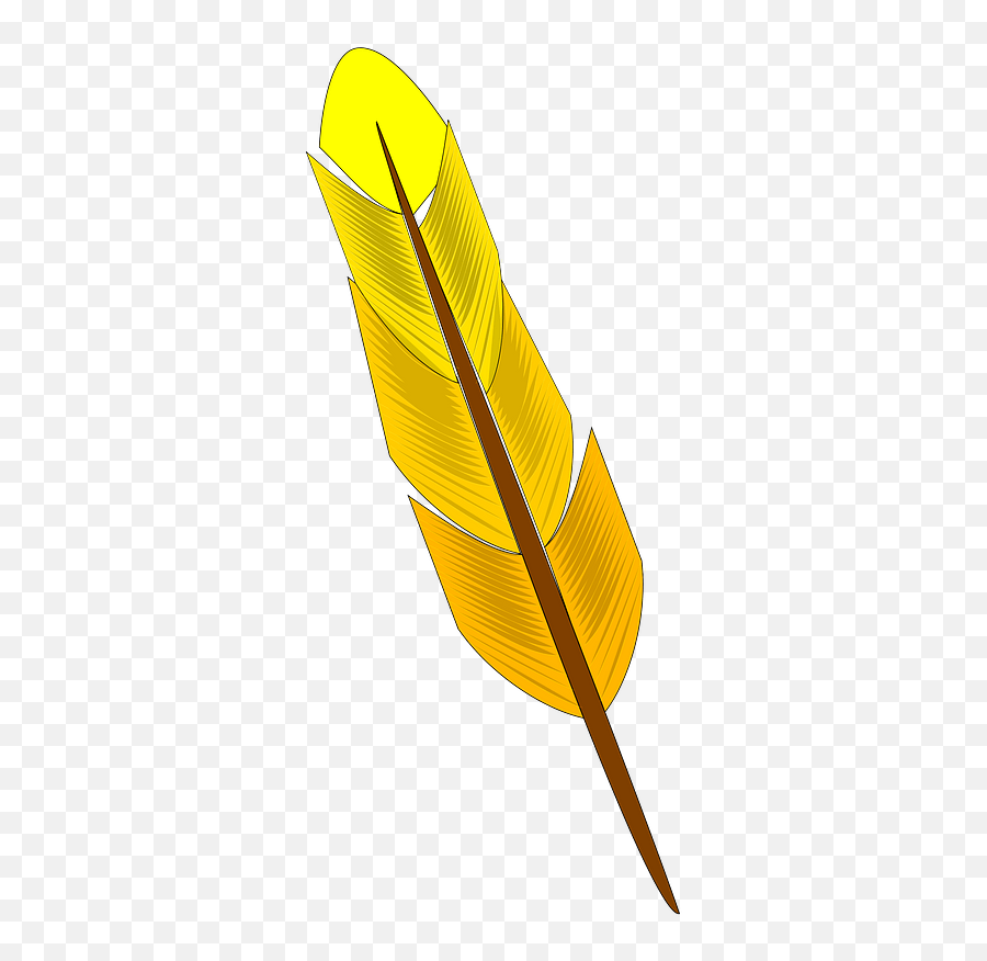 Yellow Feather Clipart Free Download Transparent Png - Clip Art Of Feather,Feather Transparent