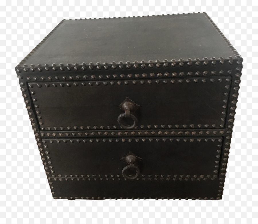 Morocco Contemporary Nail Head U0026 Leather Side Chest - Drawer Png,Nail Head Png