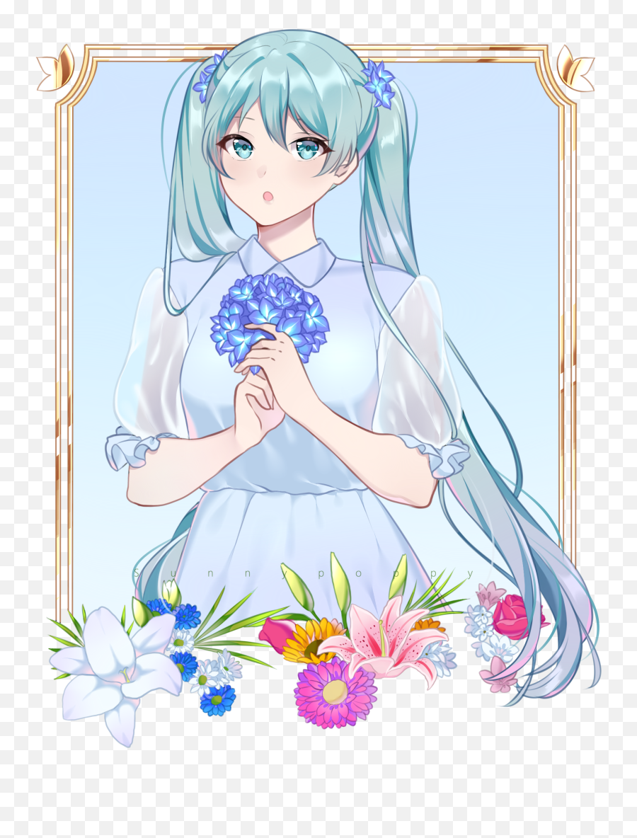 Transparent Background Page 2 - Zerochan Anime Image Board Zerochan Hatsune Miku Flower Png,Miku Transparent
