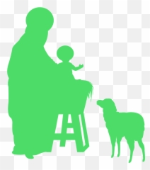 Baby Jesus In Manger Silhouette - png