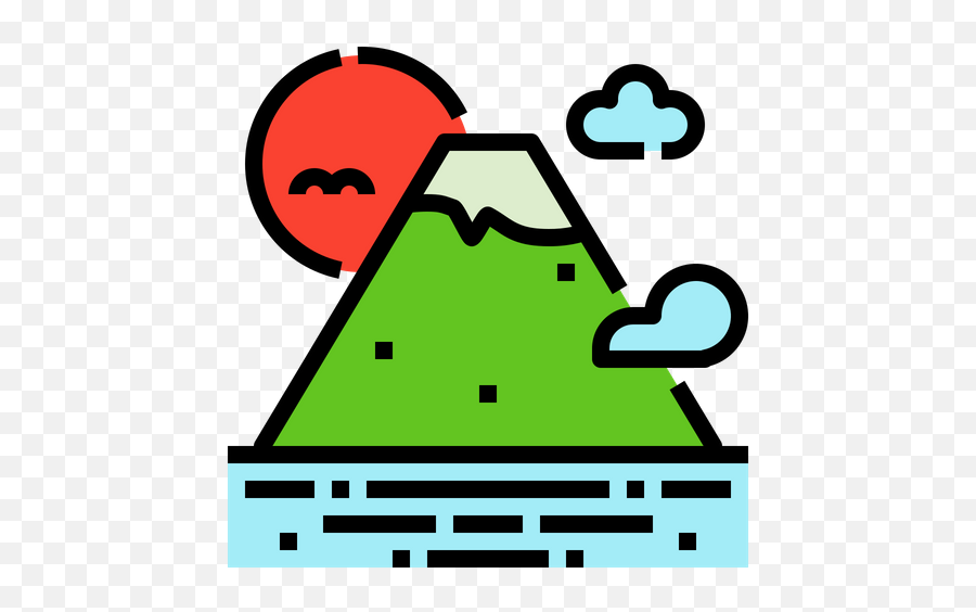 Free Fuji Mountain Icon Of Colored - Dot Png,Mt Fuji Icon