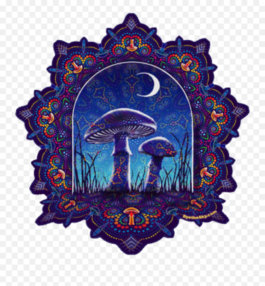 Mike Dubois - Psychedelic Mushroom Mandala Sticker Mandala Mushroom Png,Trippy Icon