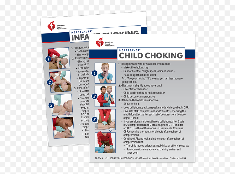 Heartsaver Child U0026 Infant Choking Wallet Cards Aha Choking