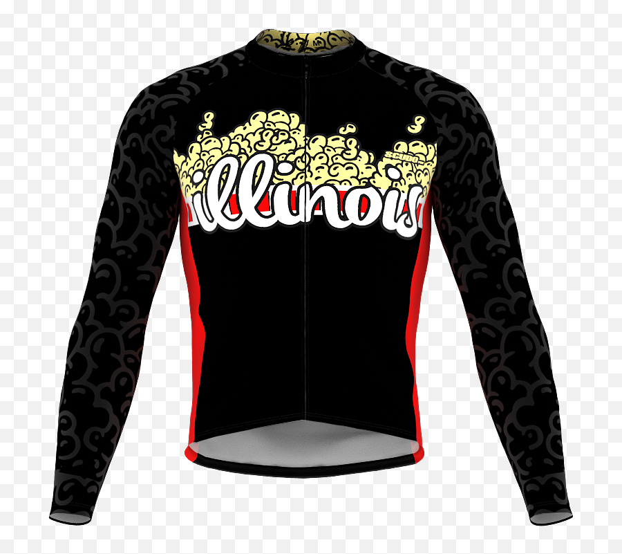 Scudopro Pro Thermal Long Sleeve Cycling Jersey Illinois Usa State Icon Landmark Identity Men And Women - Full Sleeve Png,Icon For Men