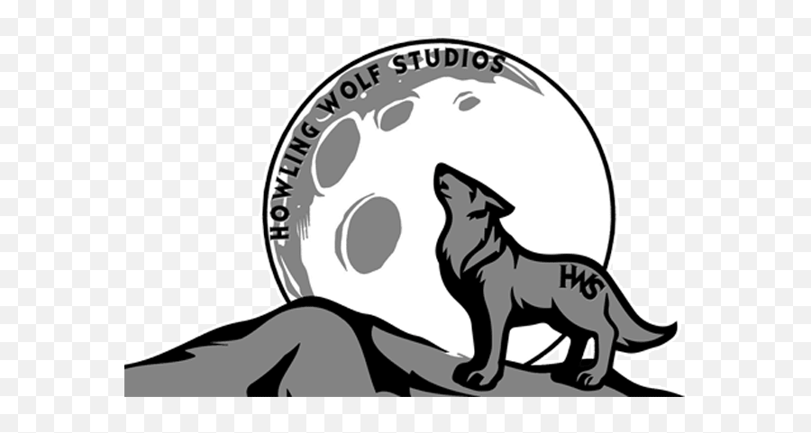 Howling Wolf Studios Store - Moon Clipart Black And White Png,Howling Wolf Png