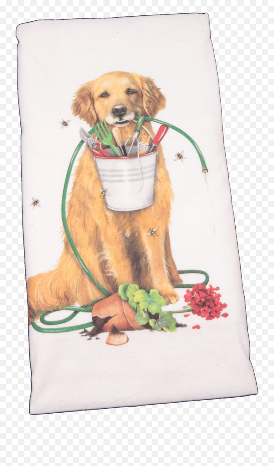 Mary Lake - Thompson Golden Retriever Garden Flour Sack Dish Towel Mary Png,Golden Retriever Transparent