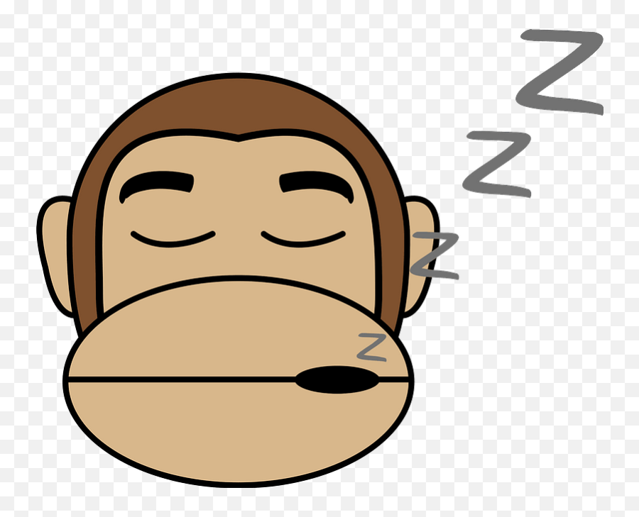 Sleeping Monkey Emoji Clipart - Sleeping Monkey Icon Png,Monkey Emoji Png
