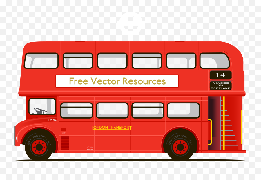 Bus Clipart Png - Double Decker Vector Png,Bus Clipart Png