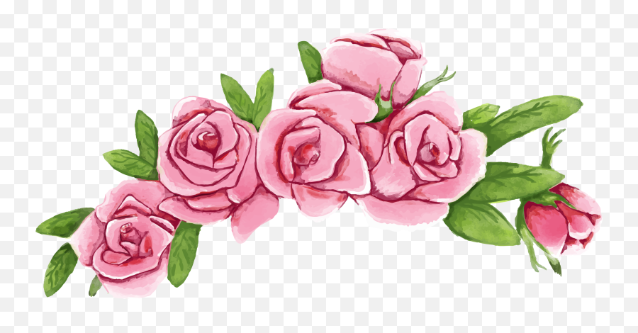 Roses Vector Png - Flower Crown Vector Png,Pink Roses Png