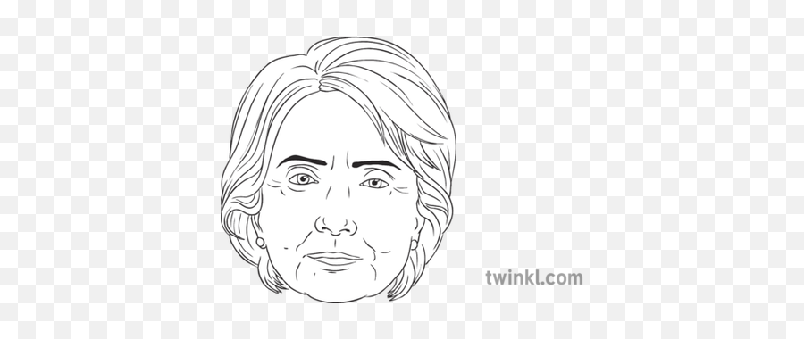 Hillary Clinton Roleplay Mask Black And White Illustration - Sketch Png,Hillary Face Png