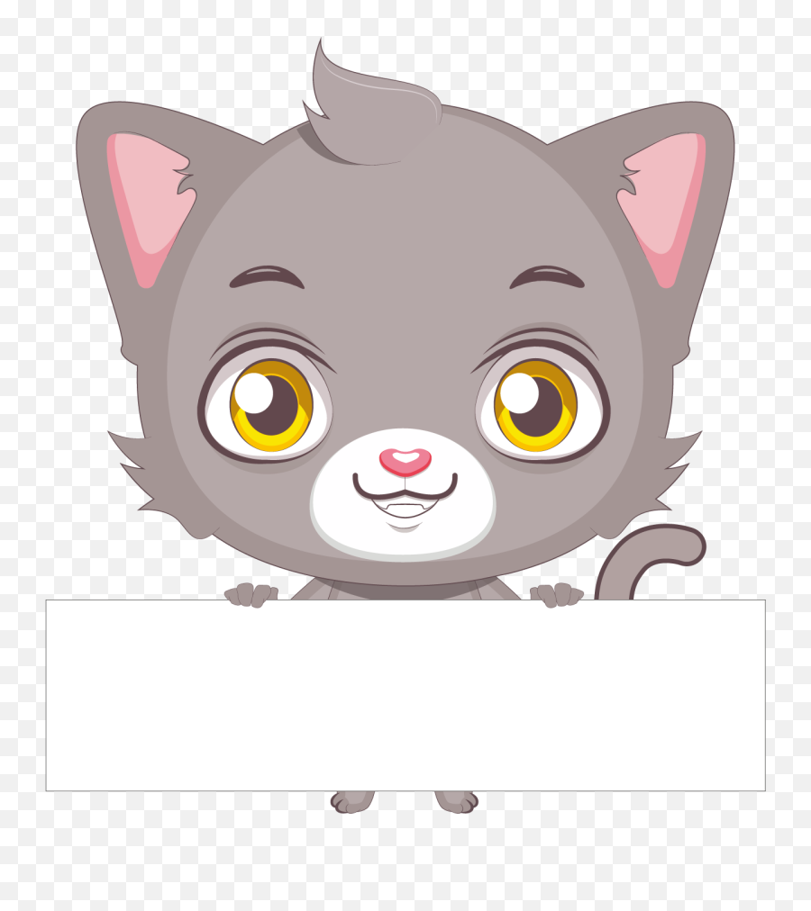 Stock Illustration Transprent Png Free - Cat Holding A Blank Clipart,Angry Cat Png