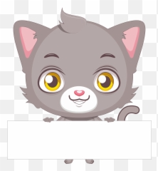 Stock Illustration Transprent Png Free - Cat Holding A Blank Clipart,Angry Cat Png