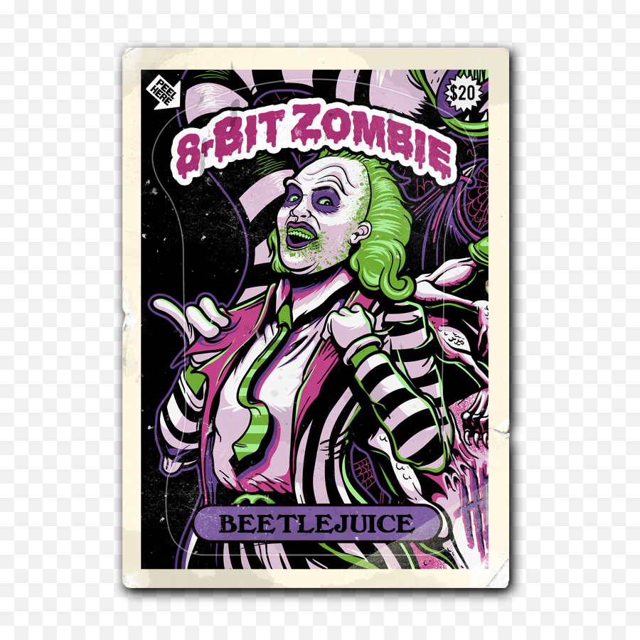 Beetlejuice Png - 8bit Zombieu0027s Beetlejuice Card 8 Bit Poster,Beetlejuice Png