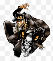 Download Unit Jotaro Kujo And Iggy - Jotaro Kujo Pose Png,Jojo's Bizarre Adventure Png