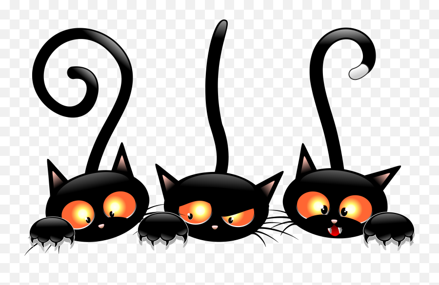 Black Cat Kitten Halloween Clip Art - Cats Png Download Halloween Clip Art Cats,Black Cat Clipart Png