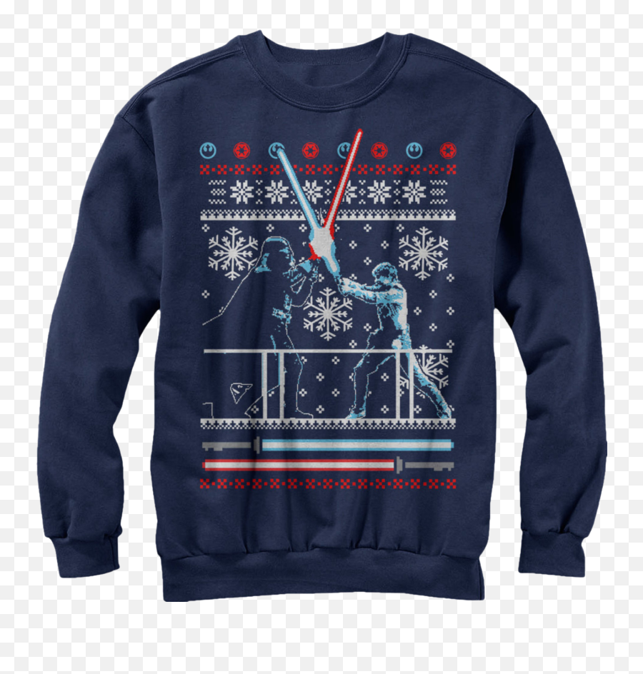 Lightsaber Duel Faux Ugly Christmas Sweater - Christmas Star Wars Shirts Png,Ugly Christmas Sweater Png