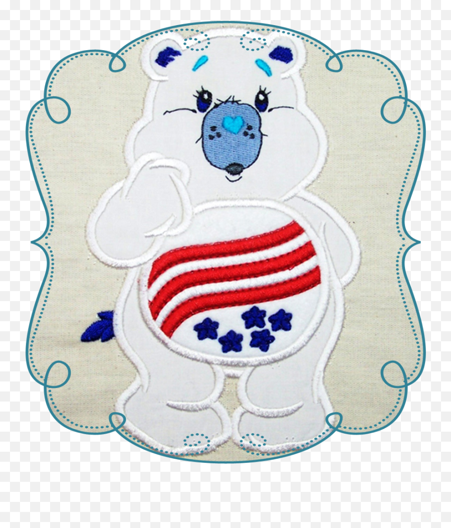 Care Bears 4th Of July Applique - Machine Embroidery Clipart Portable Network Graphics Png,Embroidery Png
